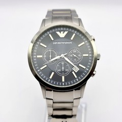 NEW GENUINE EMPORIO ARMANI AR2448 BLUE DIAL STAINLESS STEEL MEN’S WATCH