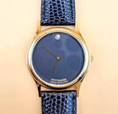 VTG Rare WITTNAUER Museum Dial JV8072 Men’s Watch Swiss Gold Tone Dia Accent