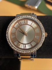 FMD Quartz Watch Silver & Gold Tone Face New Battery Men’s