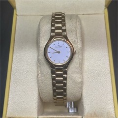 Skagen Women’s Gold Tone Analog Bracelet Wristwatch White Dial Dot Indexes Dress