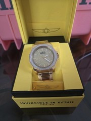 49127 Invicta Speedway Unisex Watch Gold Tone Glitter Dial 42mm