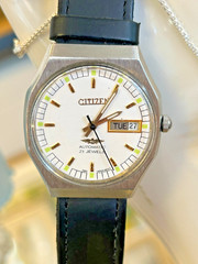 Sharp Citizens New Master Men’s Wristwatch – – Automatic 21J, New Leather Band