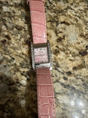 Fossil F2 Women’s Quartz Rectangle Watch Pink Dial/Leather Strap 30m WR