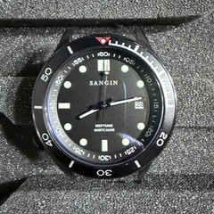Sangin Instruments Neptune V2 Automatic Diver 200m DLC Box Papers Bands Compass