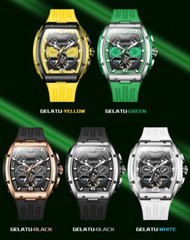 Men’s Automatic Mechanical Watch Tonneau Sapphire Glass 50M Waterproof Luminous