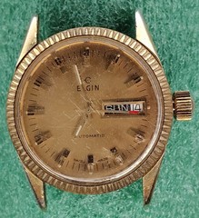 lot C2450 Mens Elgin Self Winding President Vintage Watch Works As Is Parts