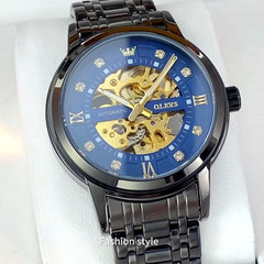 OLEVS 9901 Fashion Multi-functiom Accurate Transparent Vintage Mechanical Watch