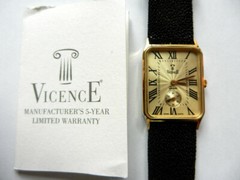 Brand New Italy Solid 18K/KT/CT Yellow Gold SS Vicence Unisex Quartz Watch Box