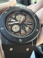 NIB FORRAD Luxury Men’s Skeletonized Dial Matte Black Sports Wristwatch