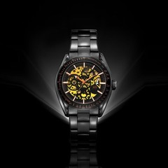 Kenneth Scott Men’s Mechanical Casual Watch | Black Dial, Black Case & Strap