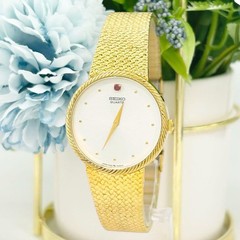 SEIKO 7430-7010 JDM Mens Quartz Watch 39mm Gold wrist {19}cm