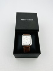 Kenneth Cole KC1326W Men’s Brown Croco Leather Strap Day Date Display Watch