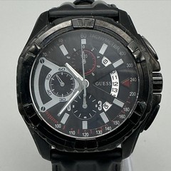 Guess Waterpro U11560G1 Mens Watch 48mm Black Chronograph Tachymeter New Battery