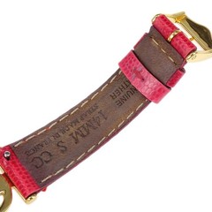 Gucci 6300L Quartz Watch Horsebit Change Belt SS Embossed Leather 178675