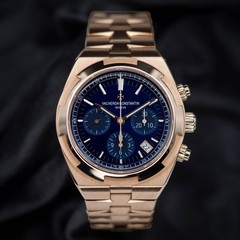 Vacheron Constantin Overseas Chronograph Pink Gold Blue Dial Full Set 5500V