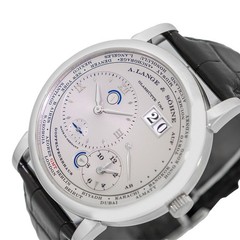 A. Lange & Sohne 42mm Platinum Lange 1 Time Zone World 116.025 Box Warranty 2006