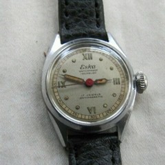 ESKA VINT SCREWBACK WP AS 1180 17J MAN WIND BEAUTIFUL 2 TONE ROMAN DIAL WOMENS