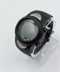 Mens Medline Heart Rate Monitor Pedometer Black Resin Digital Watch – Untested!