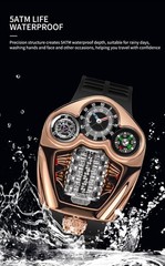 Pindu Design New Engine Series Quartz Watch Men Top-luxurious Stainless Steel