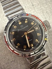 Vintage USSR Vostok Amphibia 2209 Soviet Diver Watch Mechanical 200m Black Dial