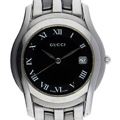 GUCCI 5500M round black Dial Quartz Stainless Steel Unisex