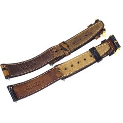 Gucci 6300L Quartz Watch Horsebit Change Belt SS Embossed Leather 178675