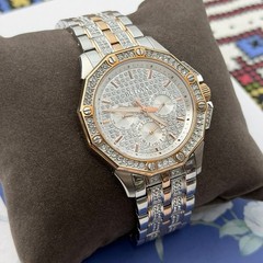 Bulova Men Crystal Octava 98C133 Rose Gold Dial Diamond Quartz Watch 41.5mm