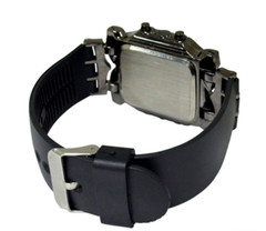 Fashion Cool Creative Funky Watch Black Men Boys PU Rubber Band Colorful LED