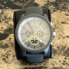 Armani Exchange A|X – Quartz Chronograph Date Gray Silicone Strap 44mm 50m