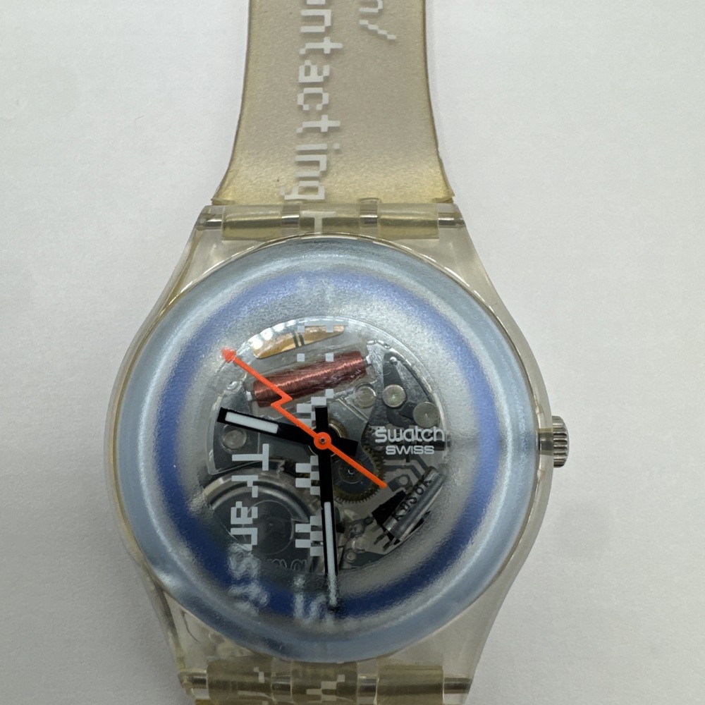 Swatch Watch – Cyber Commander, SKK114 Translucent Band Swatch com NEW BATTERY