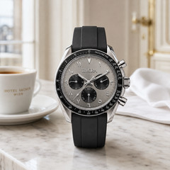 TÍVORÁ Veyron Argent Steel Grey Arabic Dial – Custom Branded Chronograph Watch