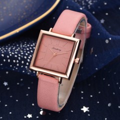 Simple Minimalist Wrist Watch for Woman Lady Girl Fashion Pu Leather Band Quartz