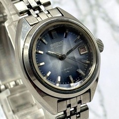 SEIKO Automatic Watch Excellent Condition Cut Glass 2205 0550 Blue Rare