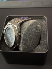 Casio GA-2100 G-Shock Watch – Sandblasted Metal Case Mod – Black Dial