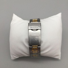 Vintage Guess Waterpro Mens Watch 37mm Two Tone Day Date New Battery 7.25″