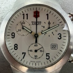 Victorinox Swiss Army Maverick chronograph Watch Men 42mm White Dial Steel READ