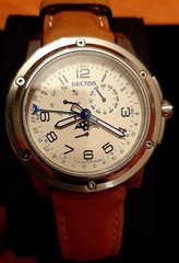 New Sector 850 Moon Phase Steel Leather 100Mt Swiss Made Watch