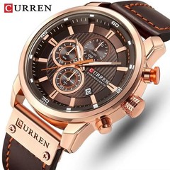 45MM CURREN Quartz Men’s Watch Luxury 30M Waterproof Leather Luminous Gift NEW