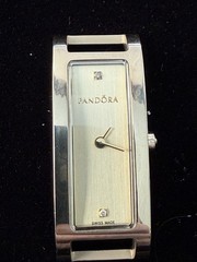 Pandora Double Oblong 18K Gold Plated Watch with Beige Leather Strap – 812019LG