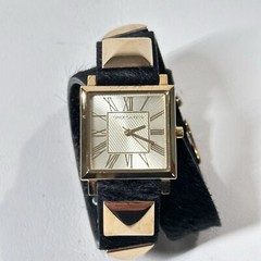 Vince Camuto Watch VC5028 Double Wrap Fur Leather Band New Battery