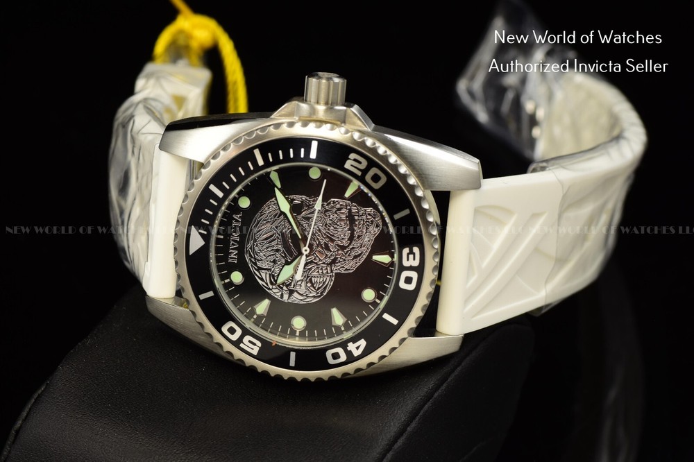 Invicta Women’s Artist Skeleton Black Dial 42mm White Silicone Band Watch