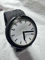 Swatch POP Vintage,AG1989,Textile Strap,(Jet Black)WR30M,46mm Case, unisex Watch