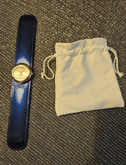Beijo Quartz Analog Slap Watch Shiny Sapphire Blue Strap Silver Dial