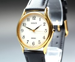 1992 [Near MINT] Seiko Dolce 8N41-6060 31mm Gold White Dial Quartz Mens Watch