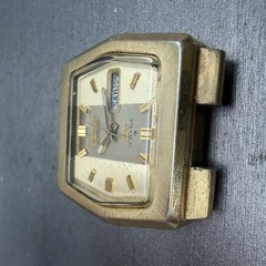 Seiko DX Automatic Watch Men 37mm Champagne Dial Gold Tone Daydate 6106-5529 Run
