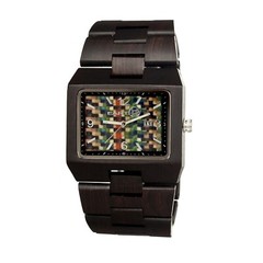 NEW Earth EW1206 Unisex Rhizomes Eco-Friendly Multi-Color/Dark Brown Wood Watch