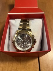 Invicta Men’s Watch Specialty Chrono Yellow Gold Bracelet Silver Tone Dial 11369