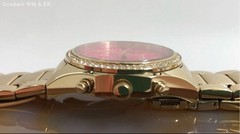 NIB Bulova Caravelle Chrono 44L168 Gold Tone Pink Face 36mm Women’s Watch NWT
