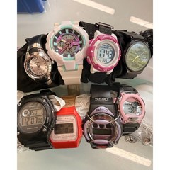 8 Working Watch Lot Casio Armitron Digital Sport Casual Wristwatches