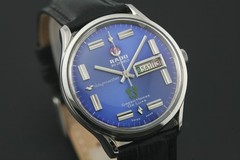 VINTAGE RADO GREEN HORSE DELUXE 30 JEWELS DAYMASTER 38mm JUMBO SIZE MEN`S WATCH